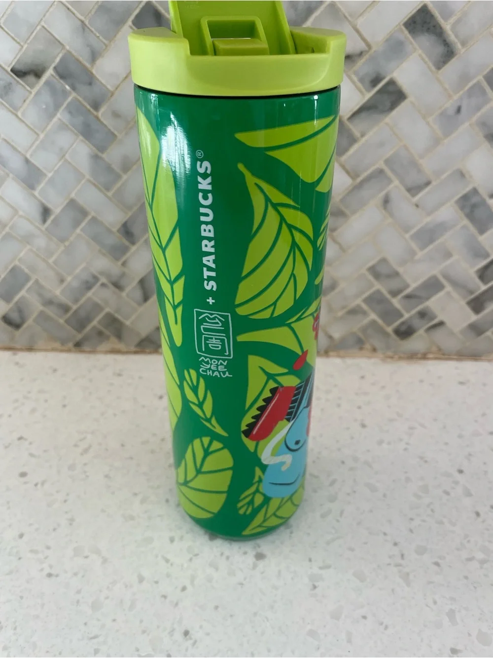 Starbucks Mon Yee Chau Artist Lion Stainless Steel Tumbler Vacuum Traveller